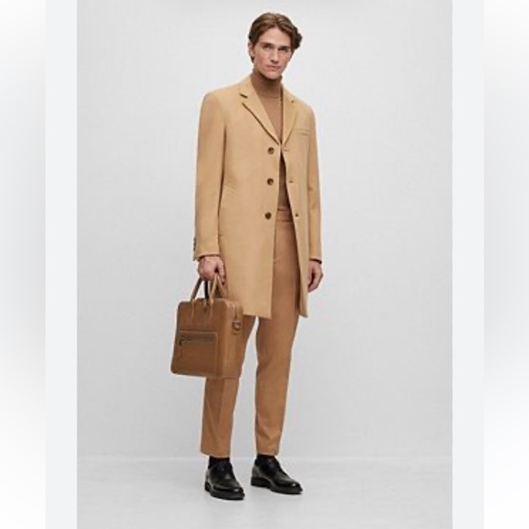 BOSS SLIM FIT NEW MENS COAT IN VIRGIN WOOL AND CASHMERE SIZE 42R - Picture 4 of 14